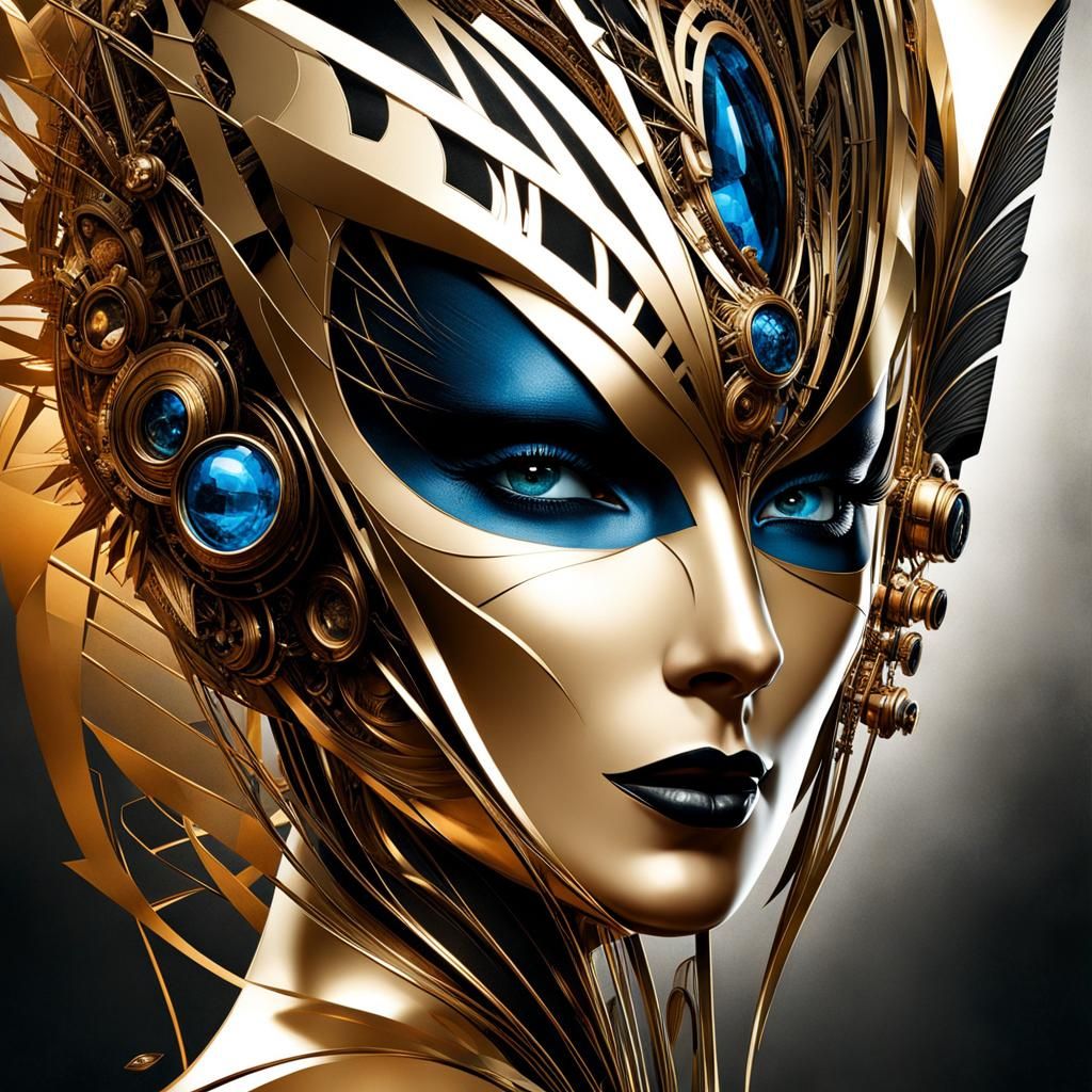 Surreal Portrait: Alice's Divided Mind in Opposing Styles