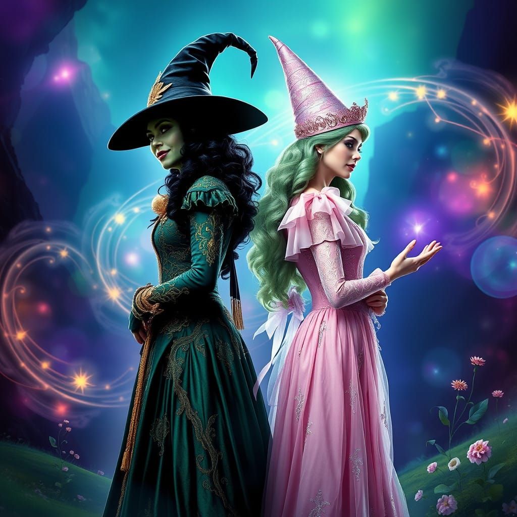 Elphaba and Glinda in Whimsical Dreamscapes