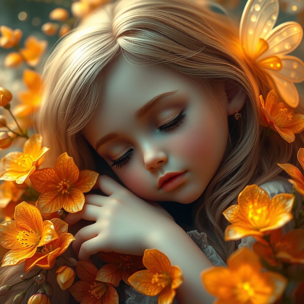 Enchanting Portrait of a Young Girl in an Ethereal Garden