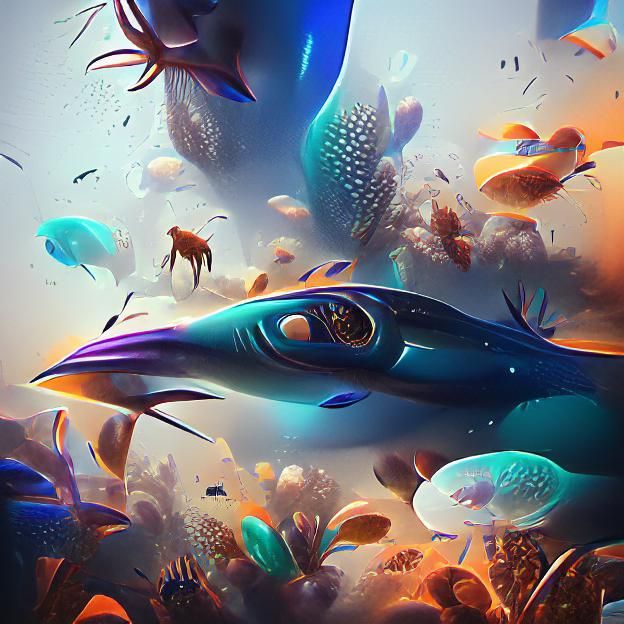 Futuristic Sea Life Concept Art in HD