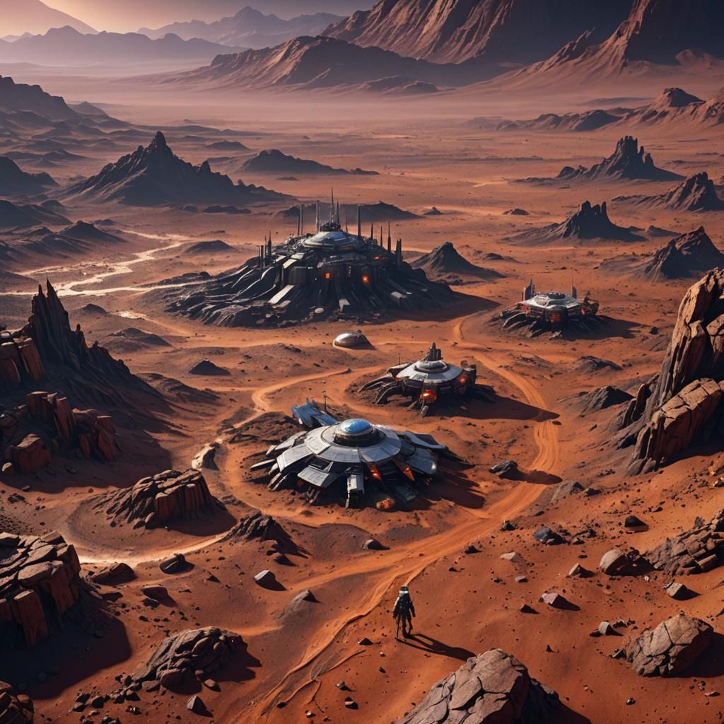 Future Life on Mars: Detailed Matte Painting