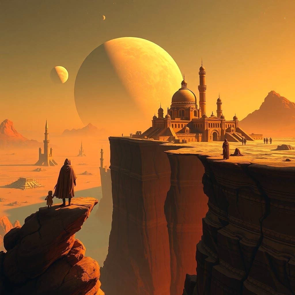 Ethereal Martian Cityscape at Sunset