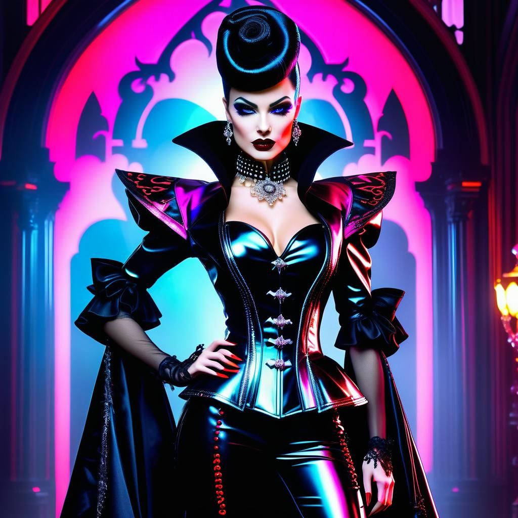 Gothic Pinup Female Vampire
