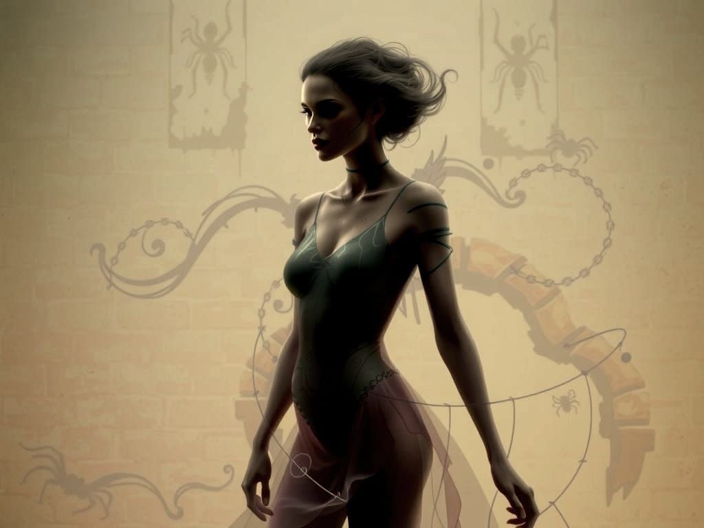 Dark Magic Witches in Comic-Style Embossed Illustration