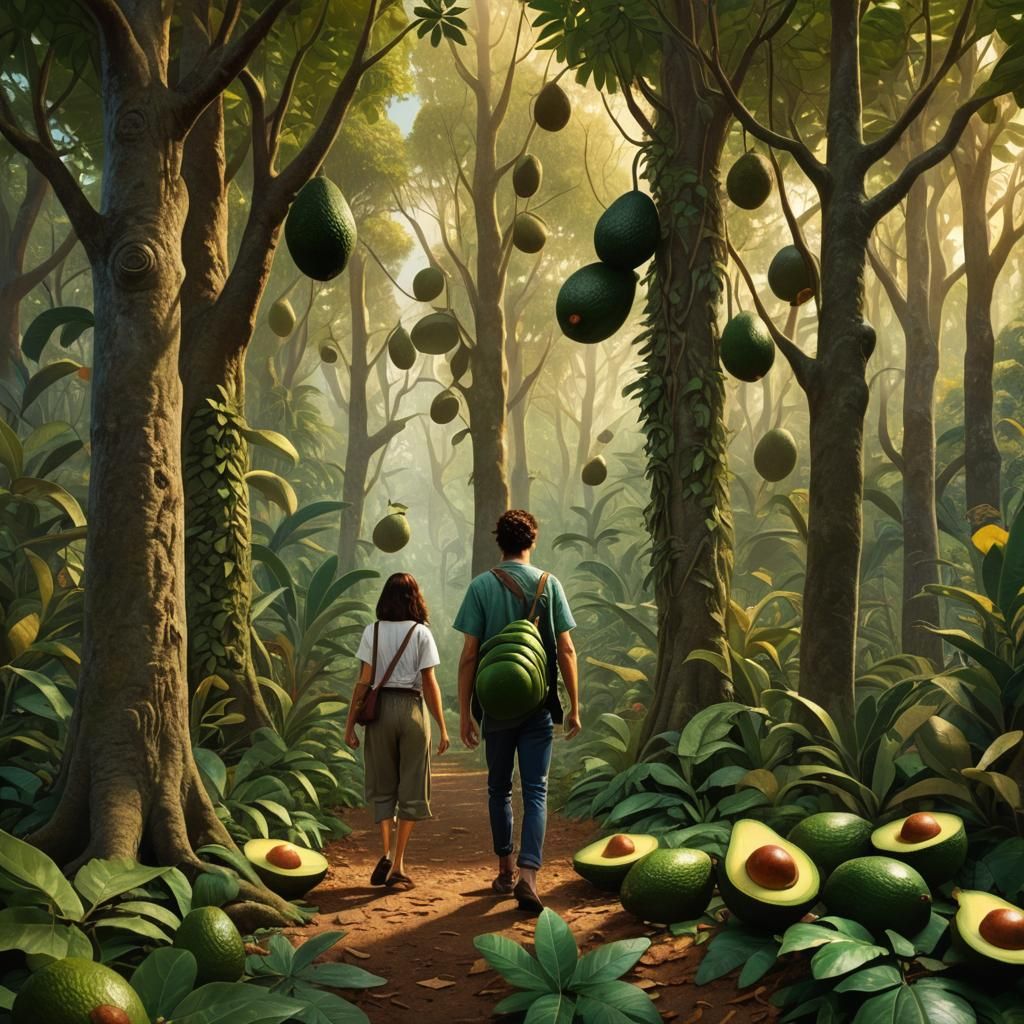 Lush Avocado Forest: Fantasy Matte Painting