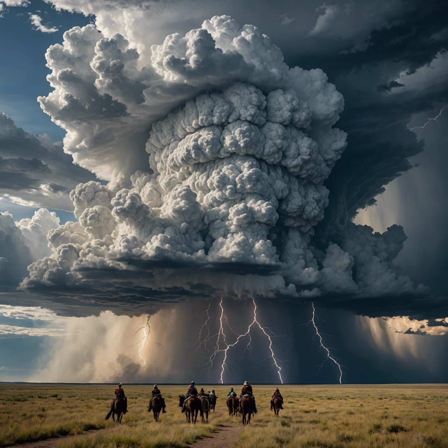 Colossal Thunder Beings Loom Over Plains Indians