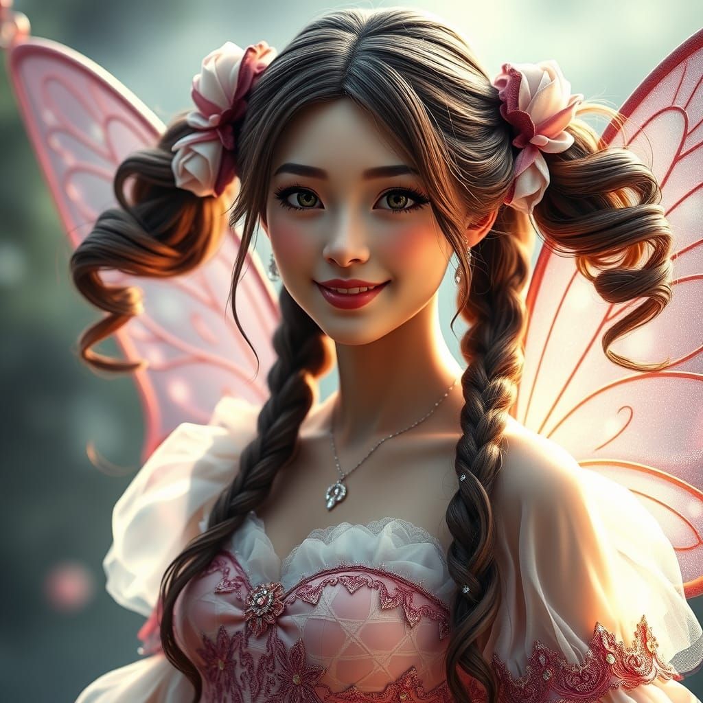 Hyper-Realistic Fairy Portrait in Vibrant Colors