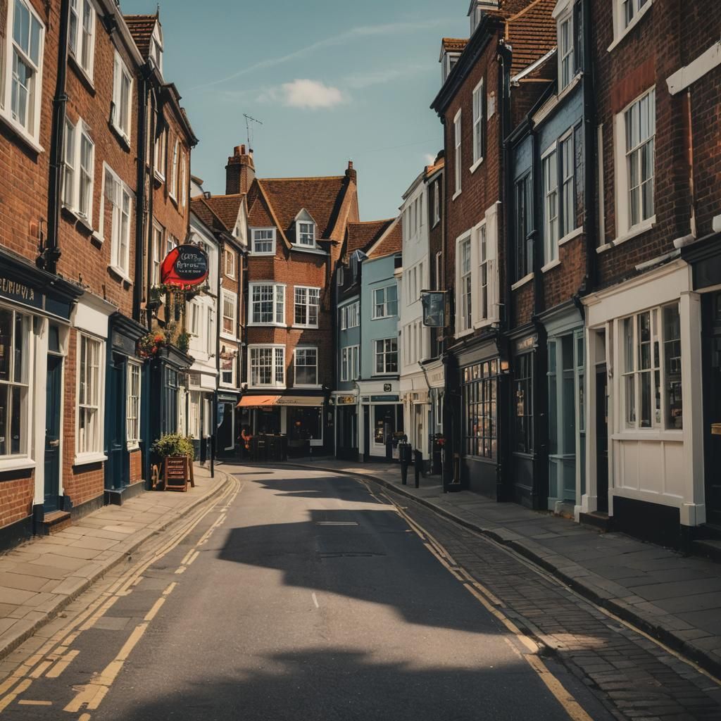 Dramatic Portsmouth Street View in Cinematic Style