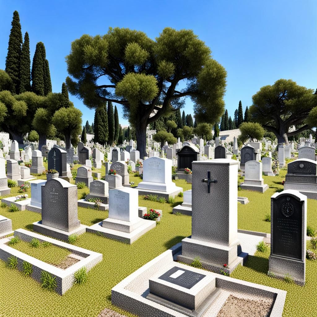 Desolate Cemetery Landscape