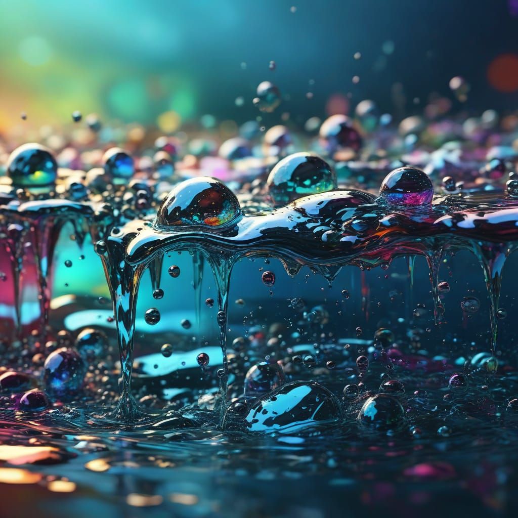Hyperrealistic Viscosity Flowing with Vibrant Colors