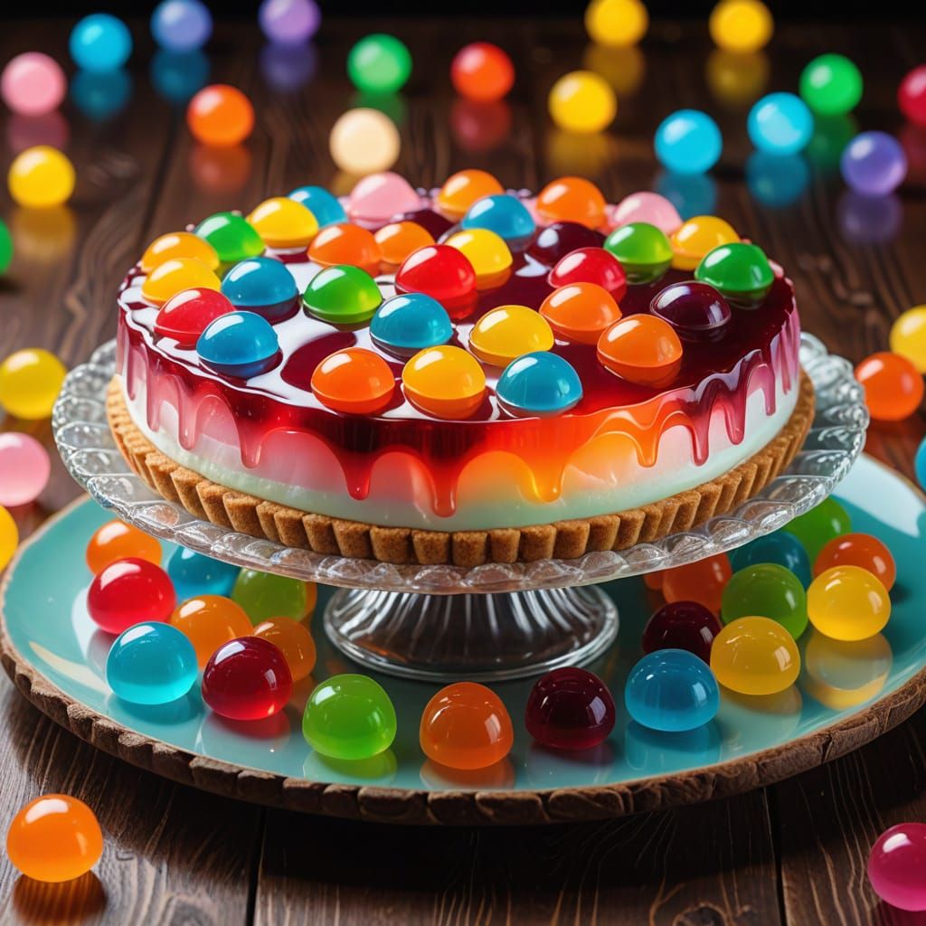 Jelly Pie Cake in Candy Art Style