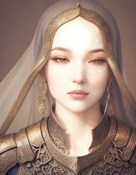 Warrior in Islamic Golden Age Manuscript Style