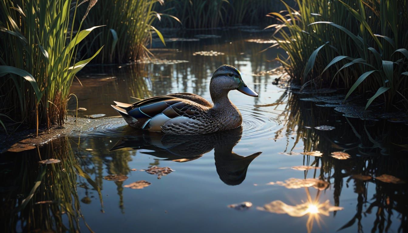 Duck in reeds (inspired by @Kosh)