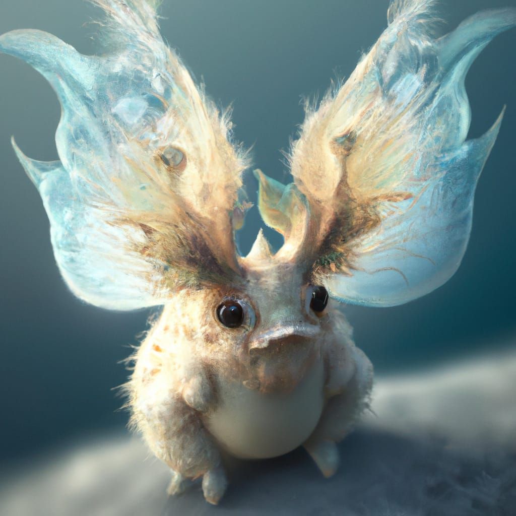 Winged Sea Bunny in Hyperrealistic Digital Art