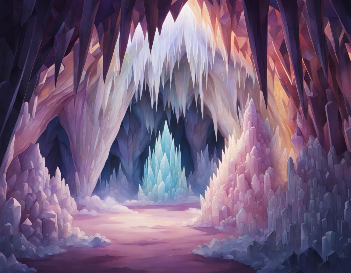 AI Generated Crystal Caves Landscape