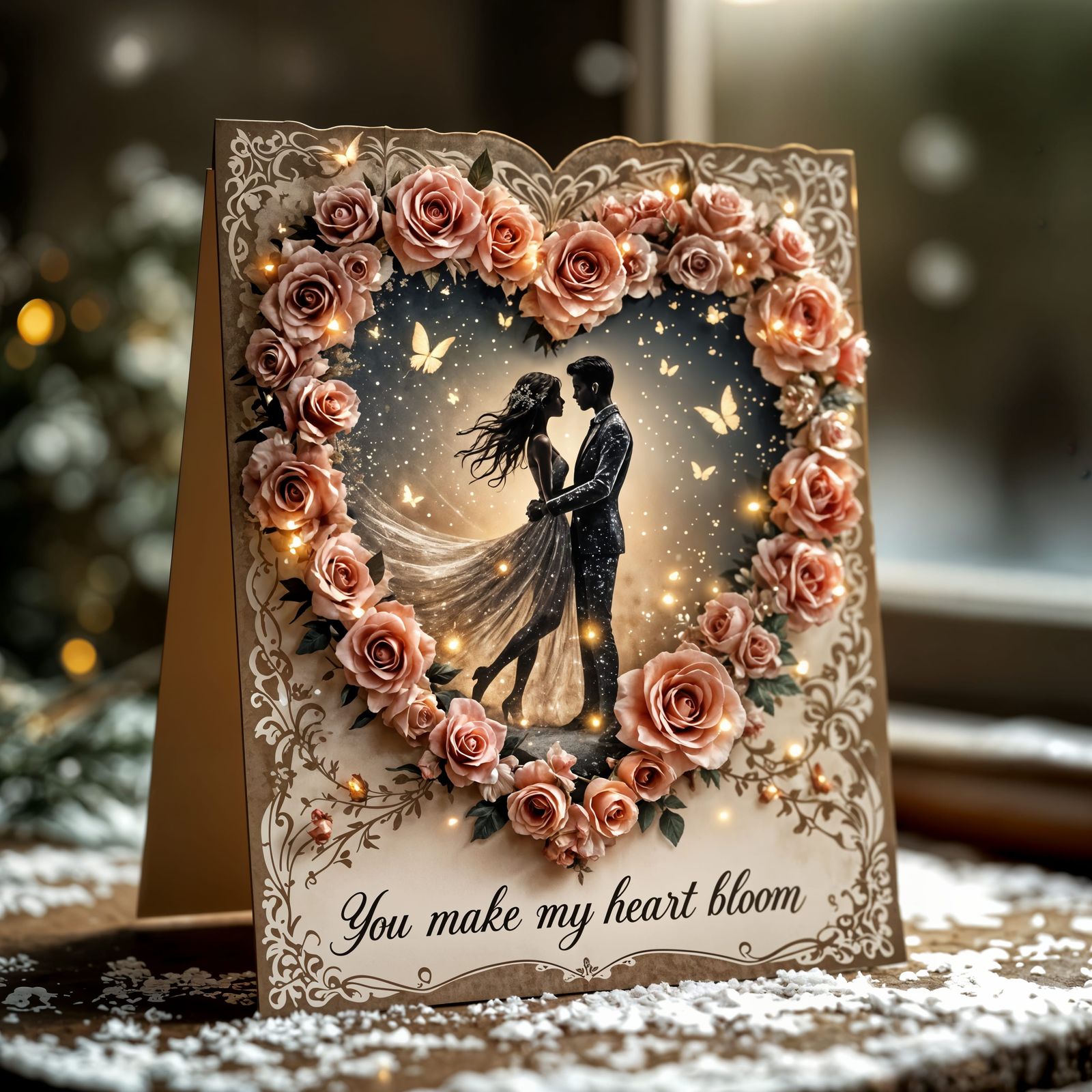Romantic Valentine's Day Card in Whimsical Style
