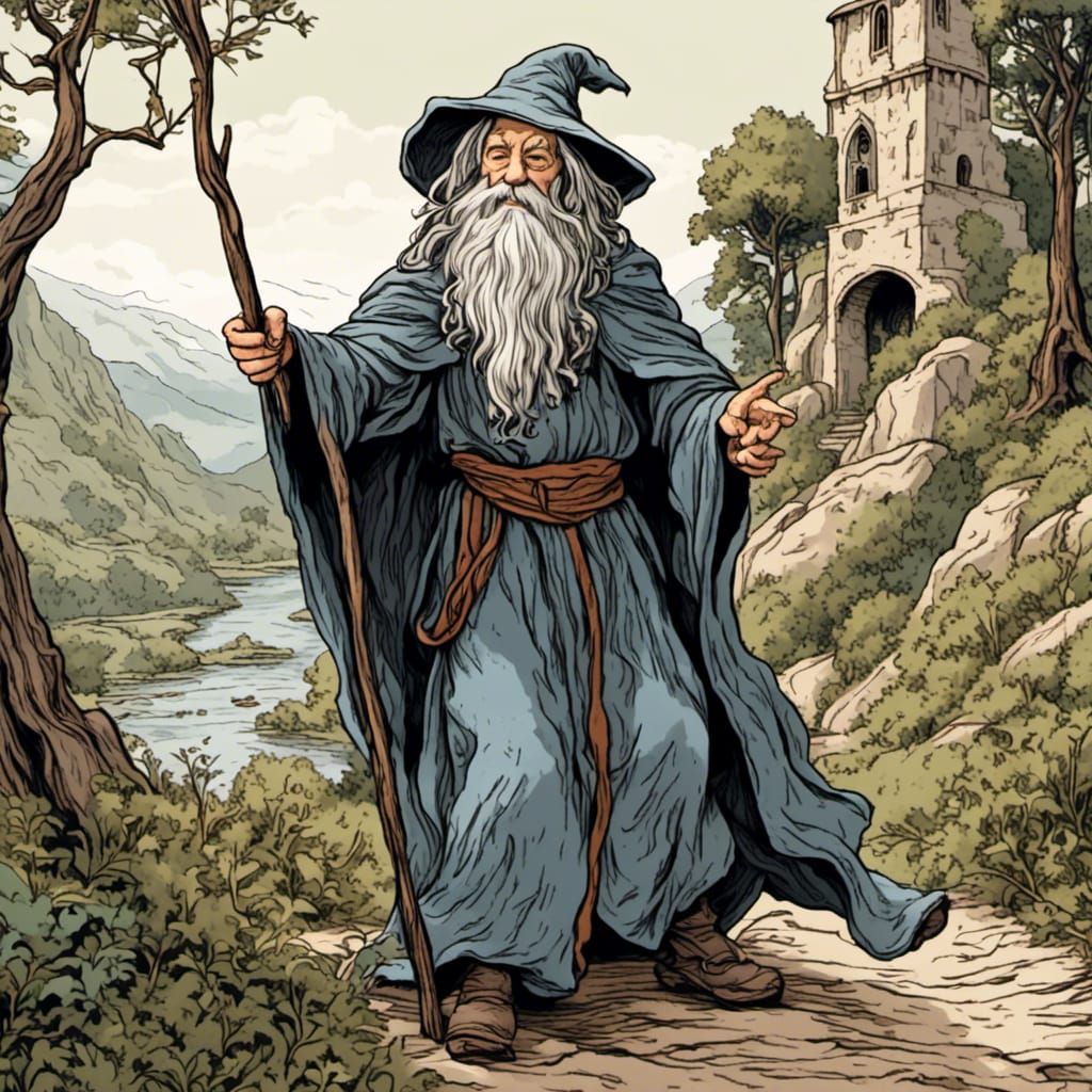 Gandalf Giving Thumbs Up: Ink and Illumination