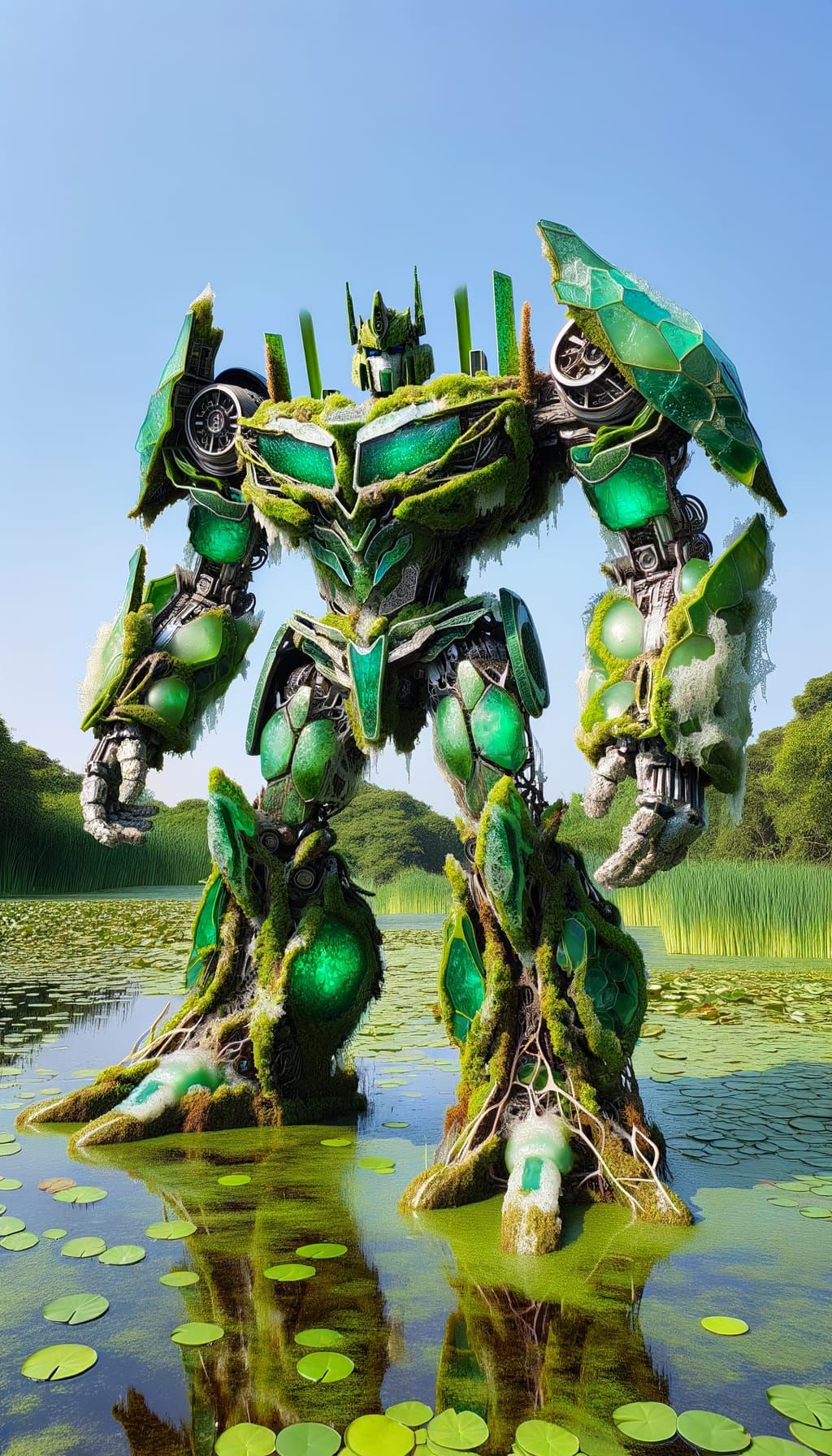 Frogspawn Transformer in Wetland Landscape