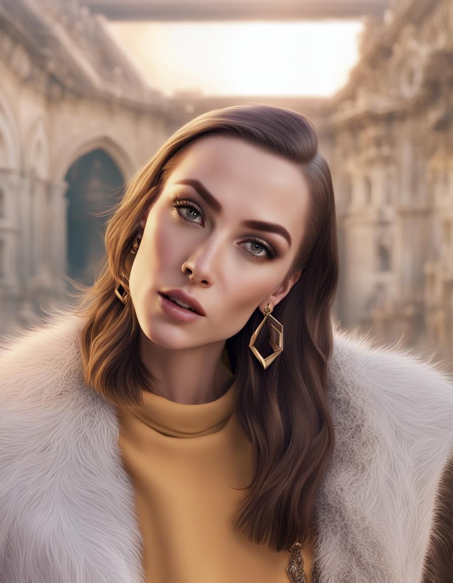 Trendy Woman Portrait in Digital Matte Painting