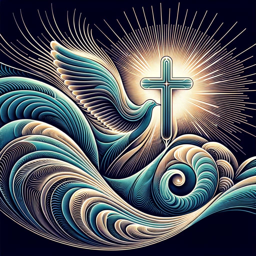 Abstract Vector Fractal Design of Faith and Inspiration