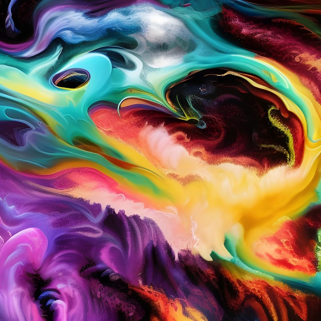 Fluid Flukes in Sentient Energy Streams: Acrylic Painting