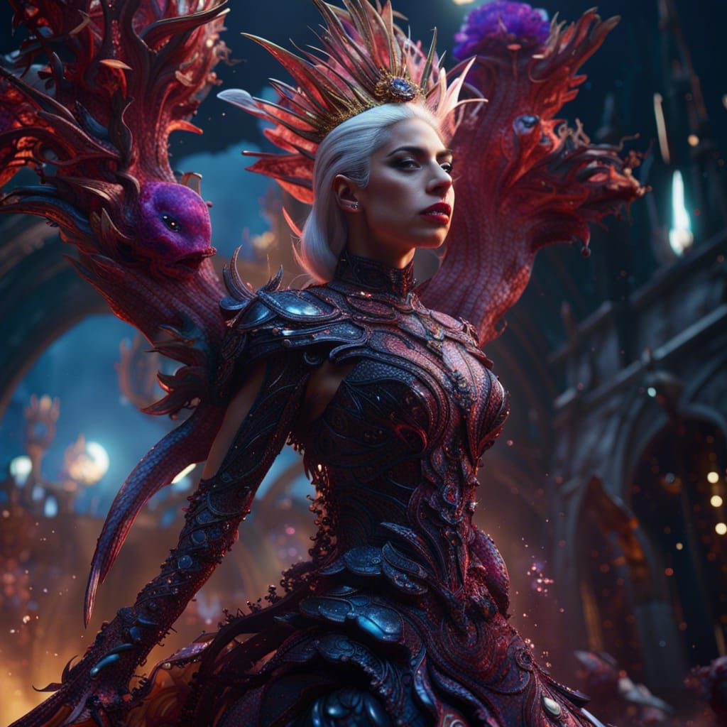 Detailed Matte Painting of a Woman in Deep Color