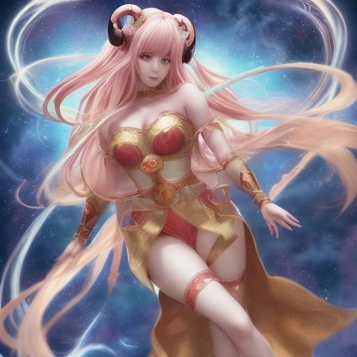 Anime Style Aries Woman: Japanese Manga Art