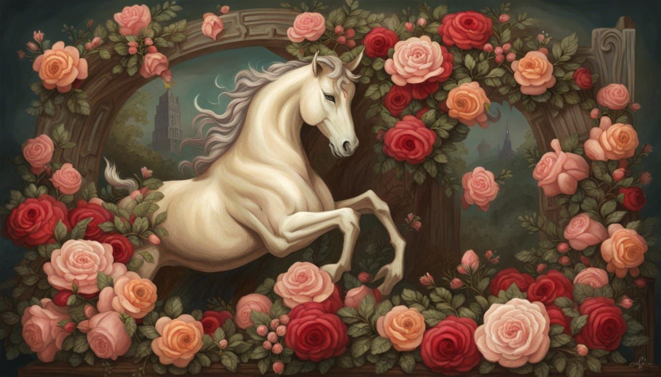 Majestic Centaur Adorned with Roses