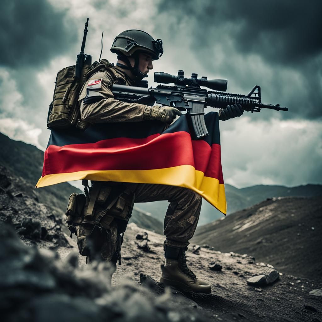 Cinematic HK416 Weapon with German Flag