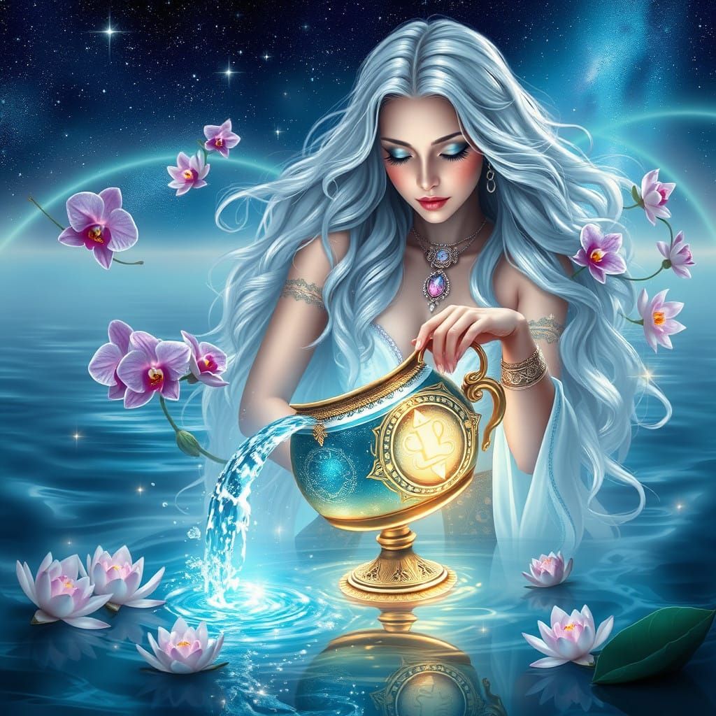 Celestial Visionary with Aquamarine Essence