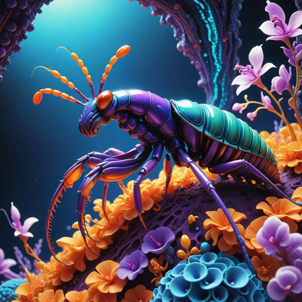 Alien Exoplanet Ecosystem in Vibrant Hyperrealism