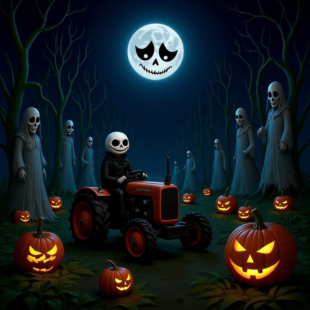 Nightmare Harvest Festival: Jack Skellington on Tractor