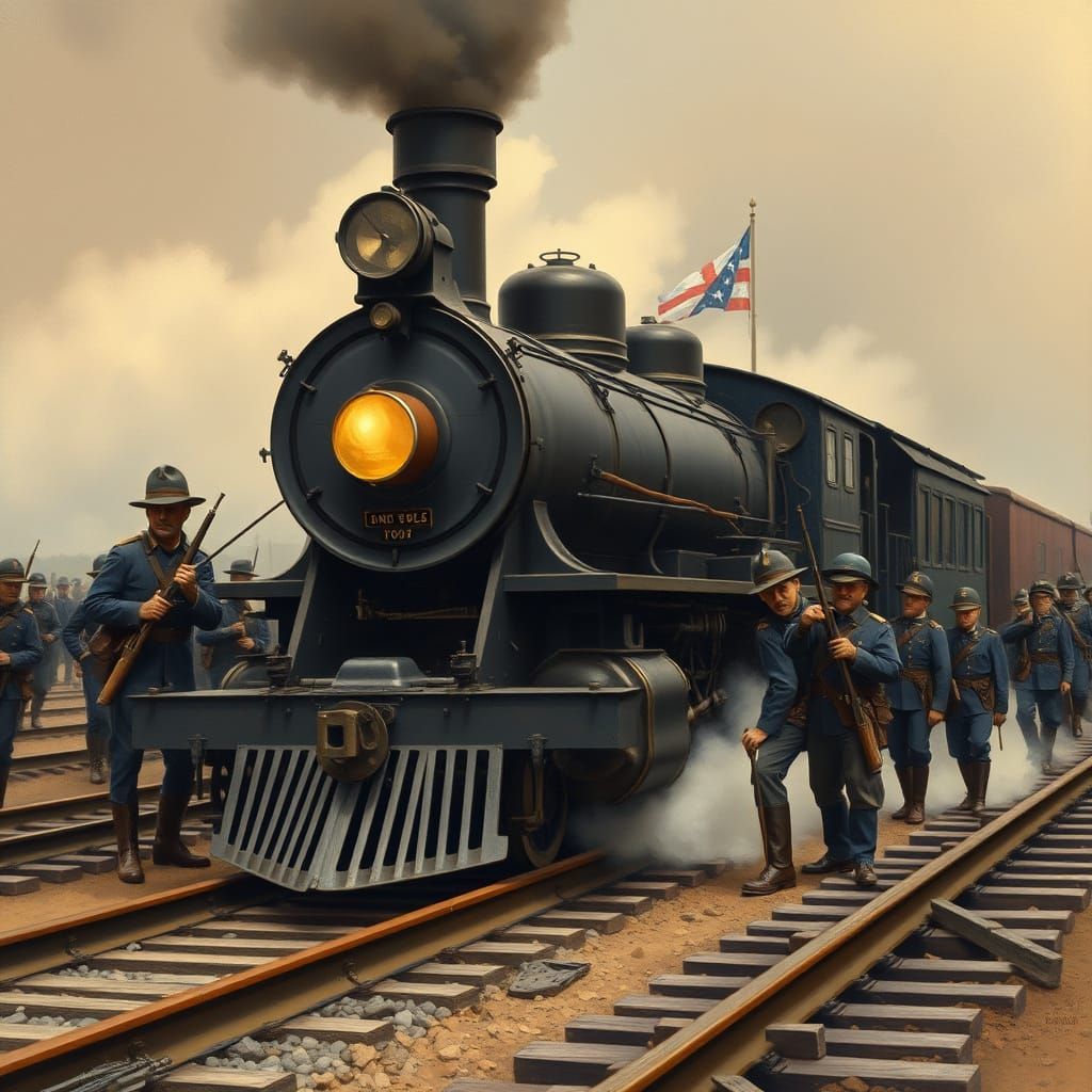 Civil War: Union Soldiers Protect Gold on Train