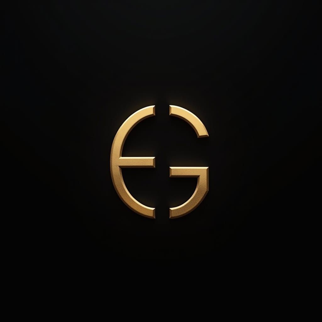 Symmetrical Golden G Logo with Gradient Effect
