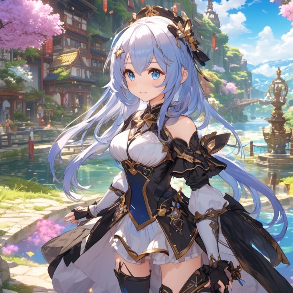 Genshin Impact Girl Exploring Fantasy World