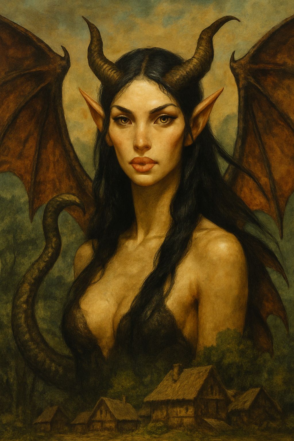 Elegant Dragon Goddess with Elven Features