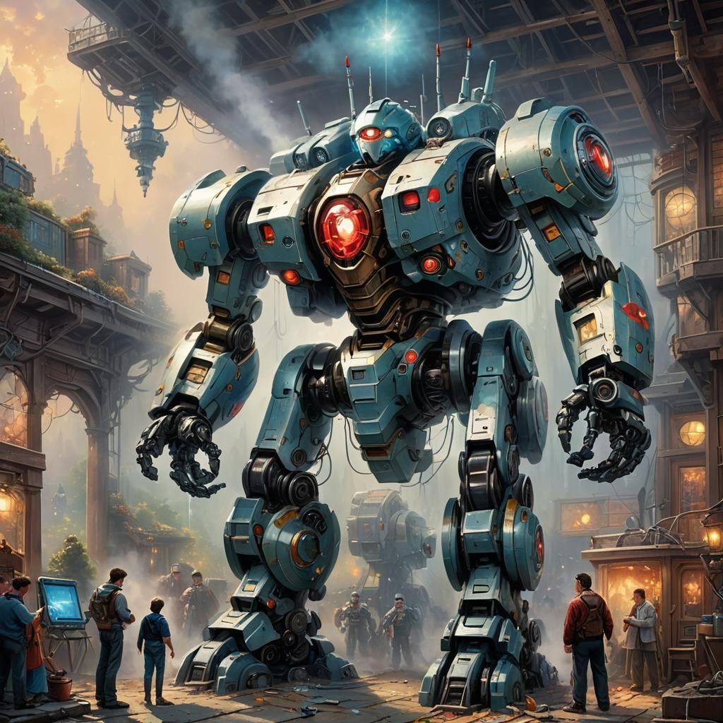 Ethereal Mecha Heart Replacement in Fantasy Style