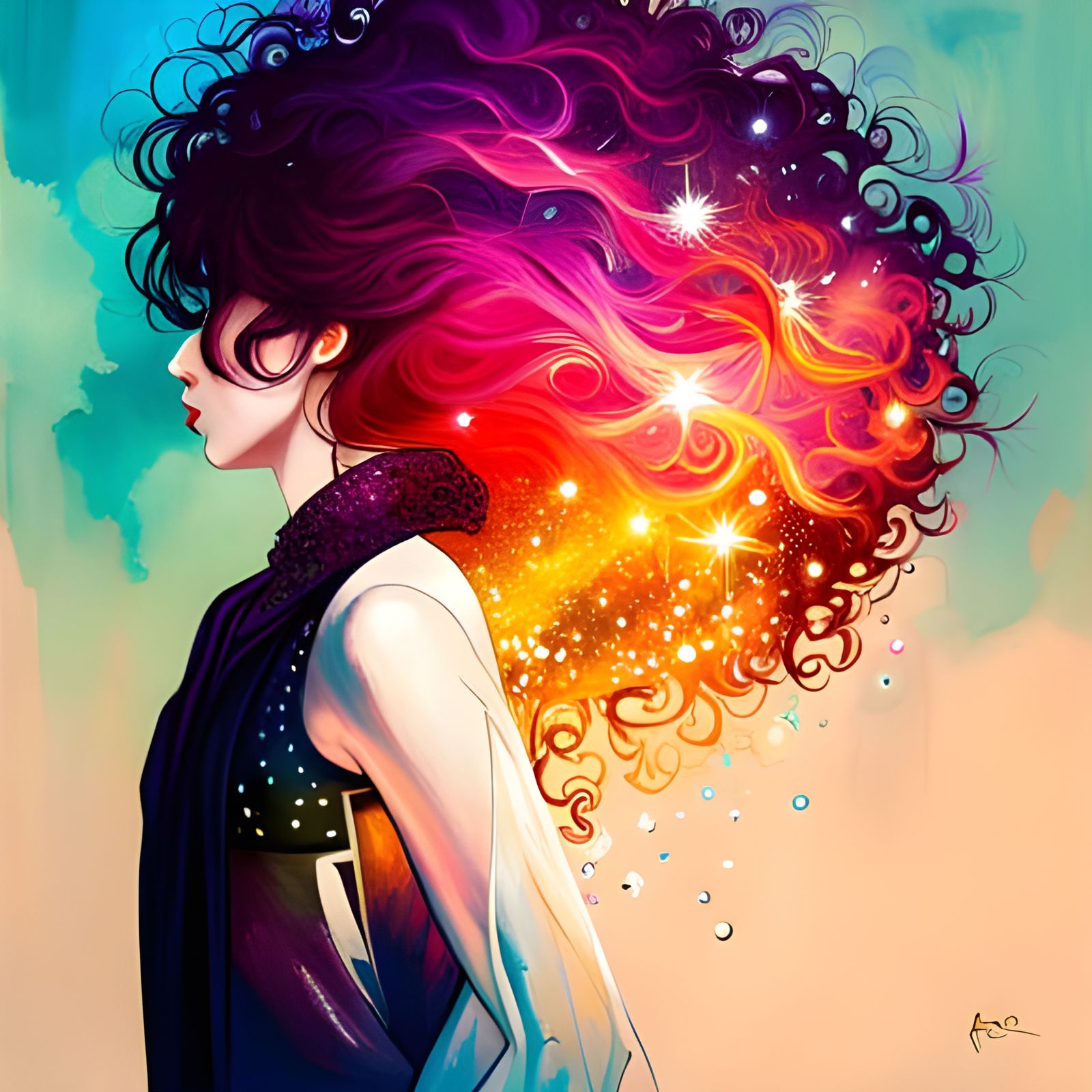 Sparkling Tower Under Dramatic Sky, Photorealistic Style