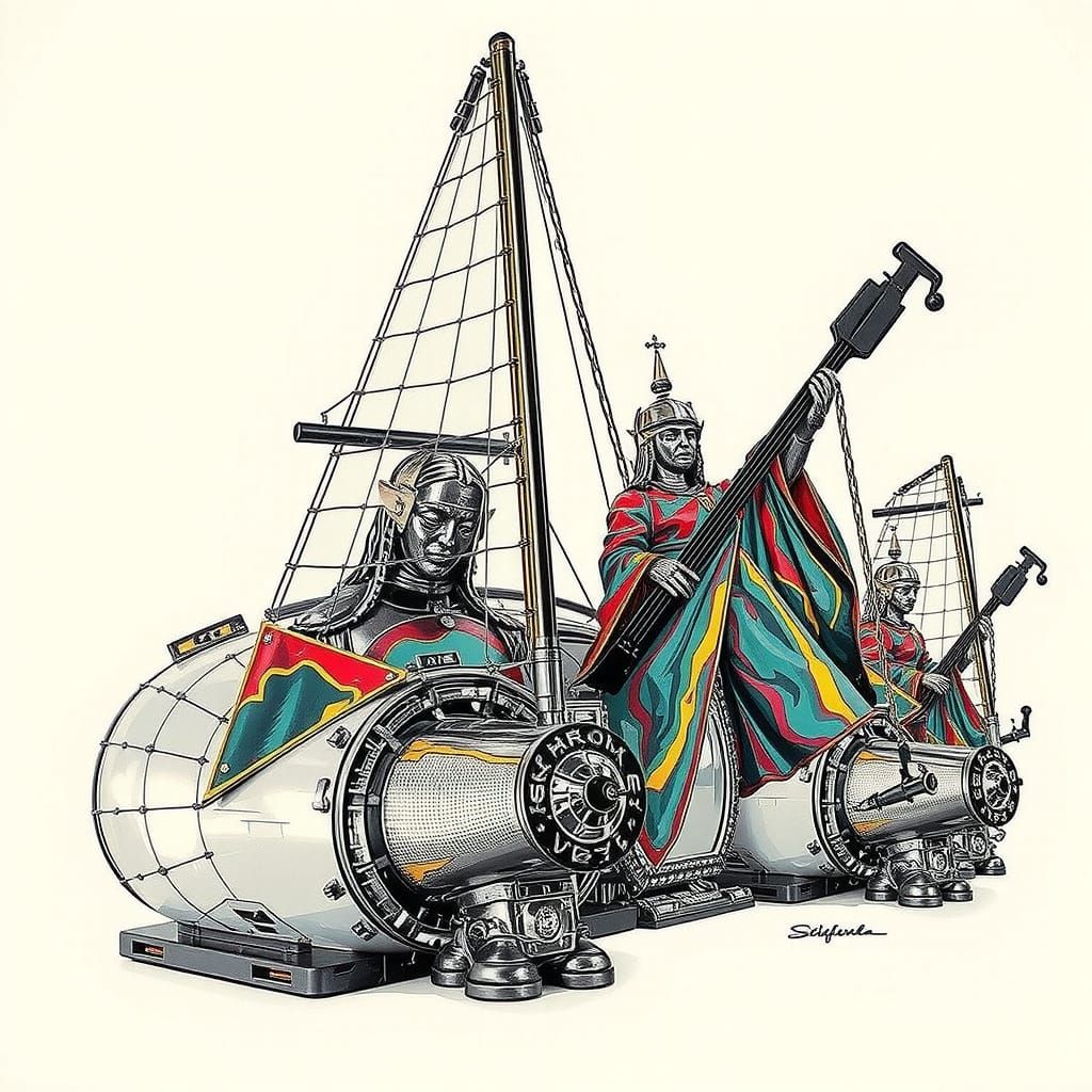 Hyperrealistic Sculpture with Vivid, Dynamic Lighting