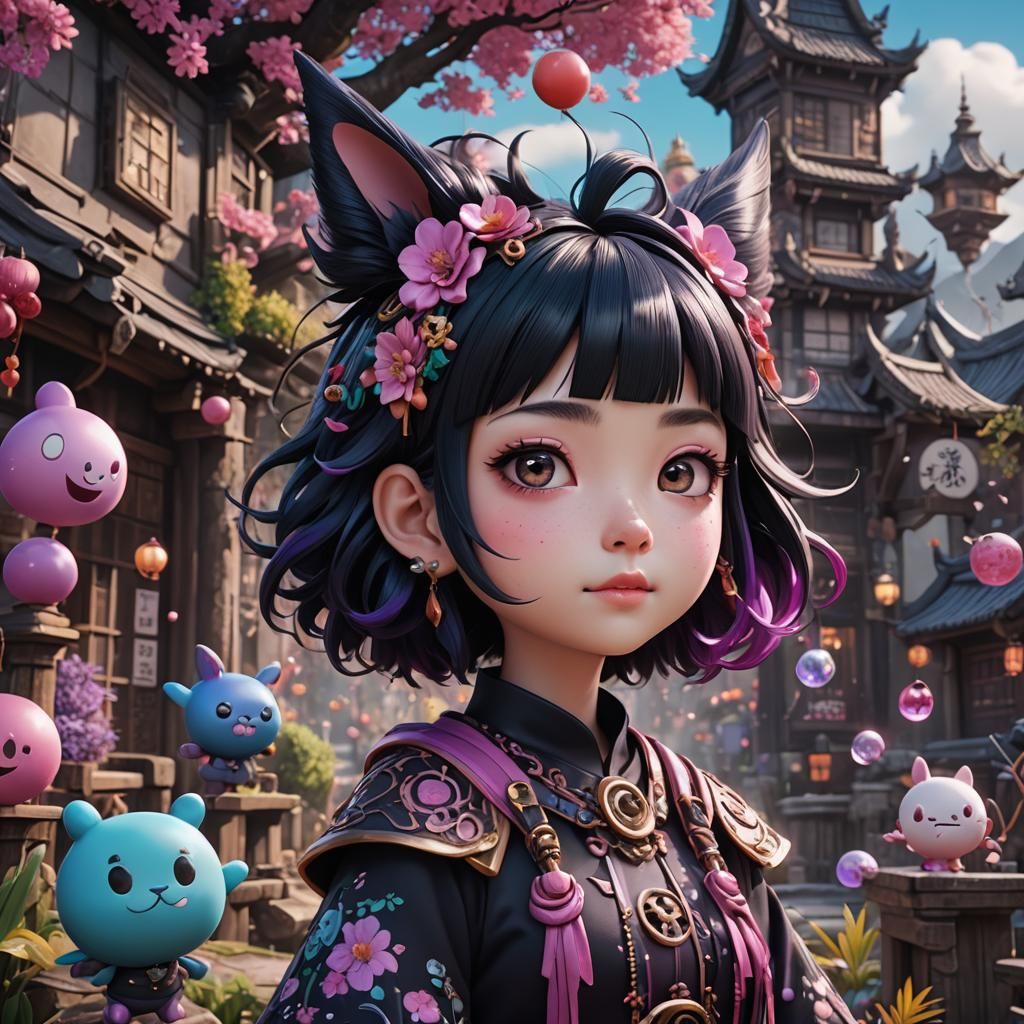 POPI Kuromi Girl: Detailed Matte Painting