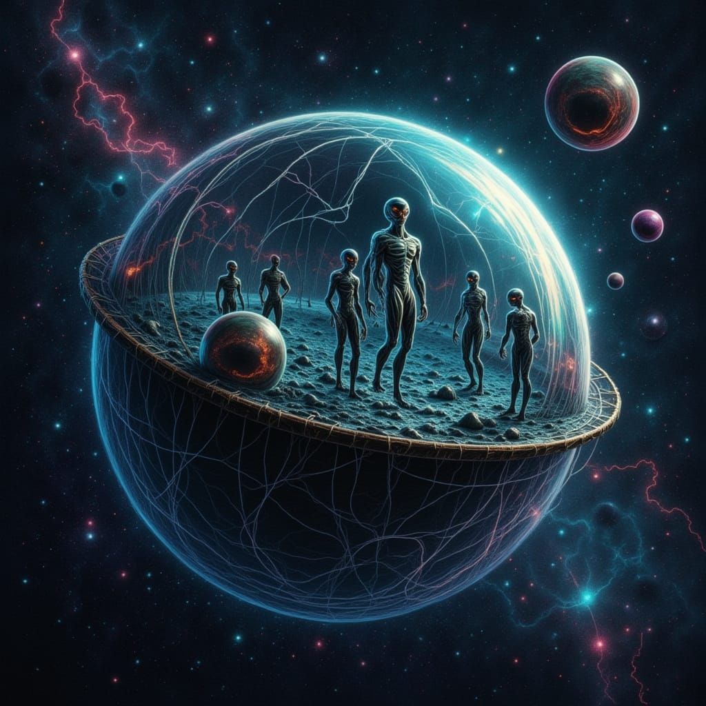 Alien Ball Spaceship in Deep Space