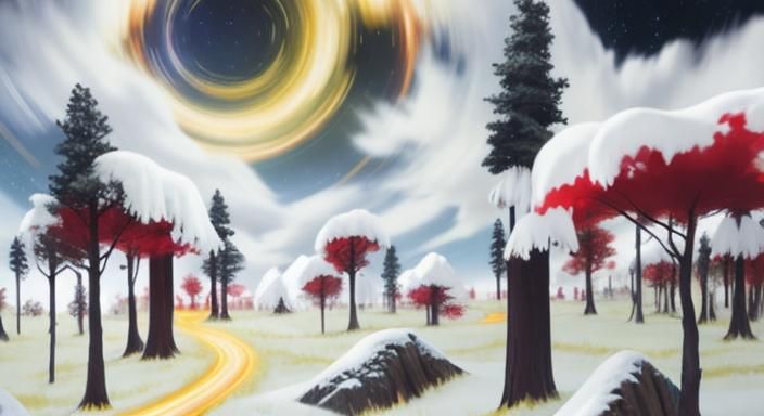 Star Trails over Crimson Forest: Time Lapse Photography