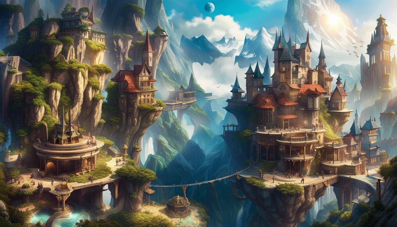 Detailed 8K Fantasy World Concept Art