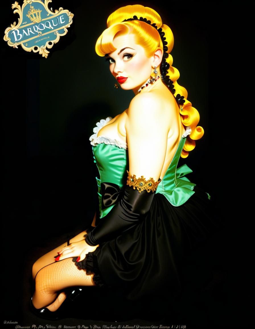 Baroque Pin-Up Illustration