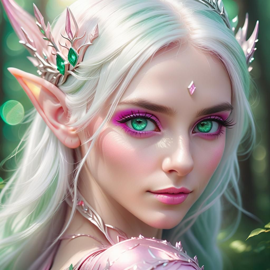 Ethereal Elf Portrait in Soft Pastel Fantasy
