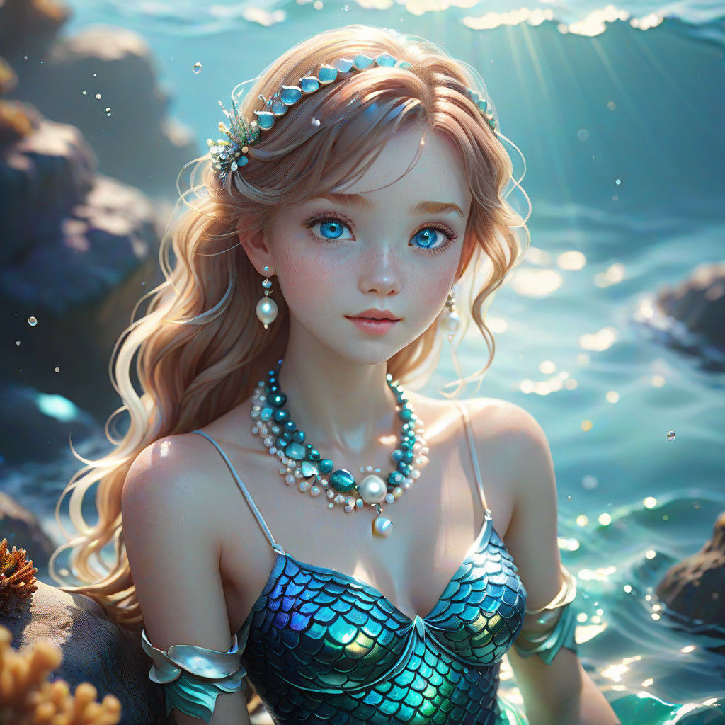 Ethereal Anime Mermaid in Soft Focus