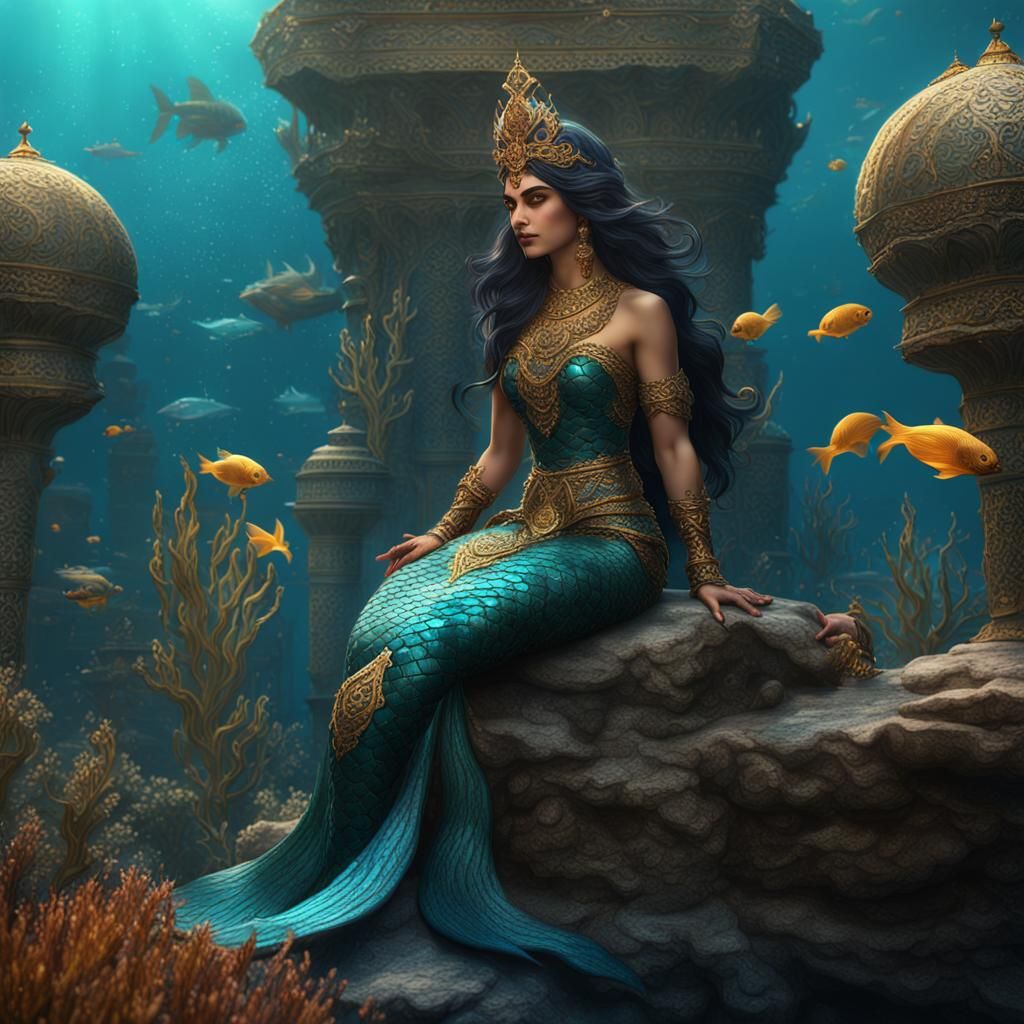 Persian Mermaid Fantasy Concept Art
