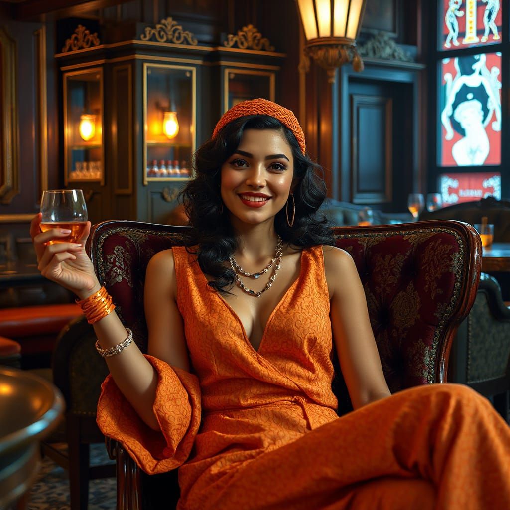 1920s Speakeasy Beauty in Art Nouveau Style