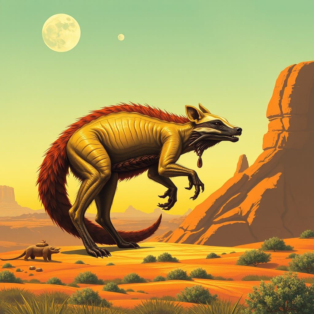 Alien Hybrid Species on Exoplanet: Digital Art