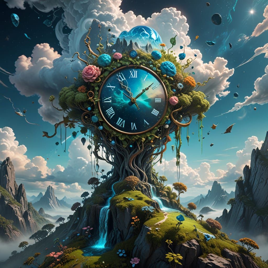 Surreal Dreamscapes in Vibrant Cosmic Style